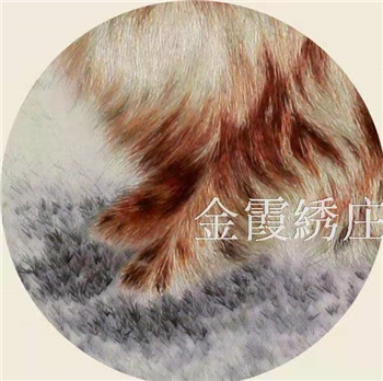金霞绣庄湘绣手工刺绣宠物狗摆件